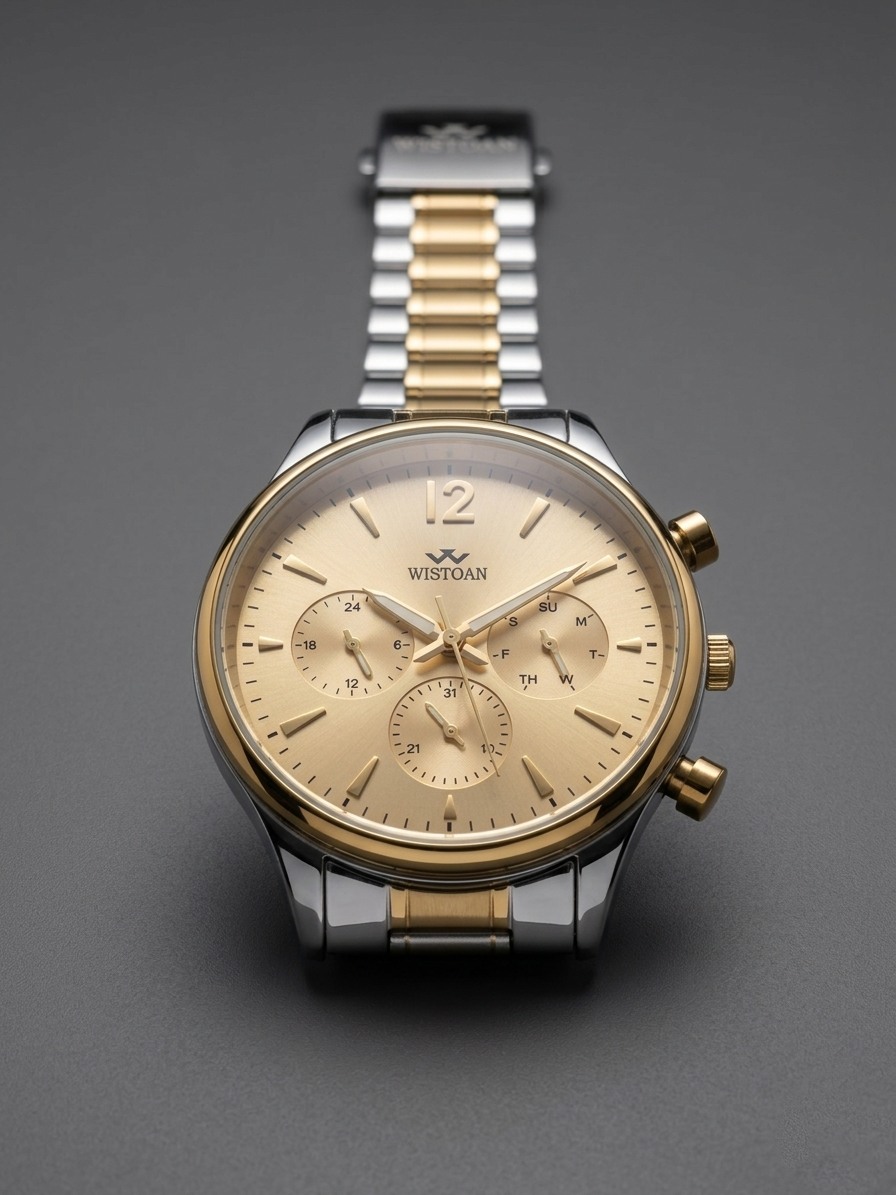 A Wistoan heritage-inspired luxury watch shown in a dramatic studio setting